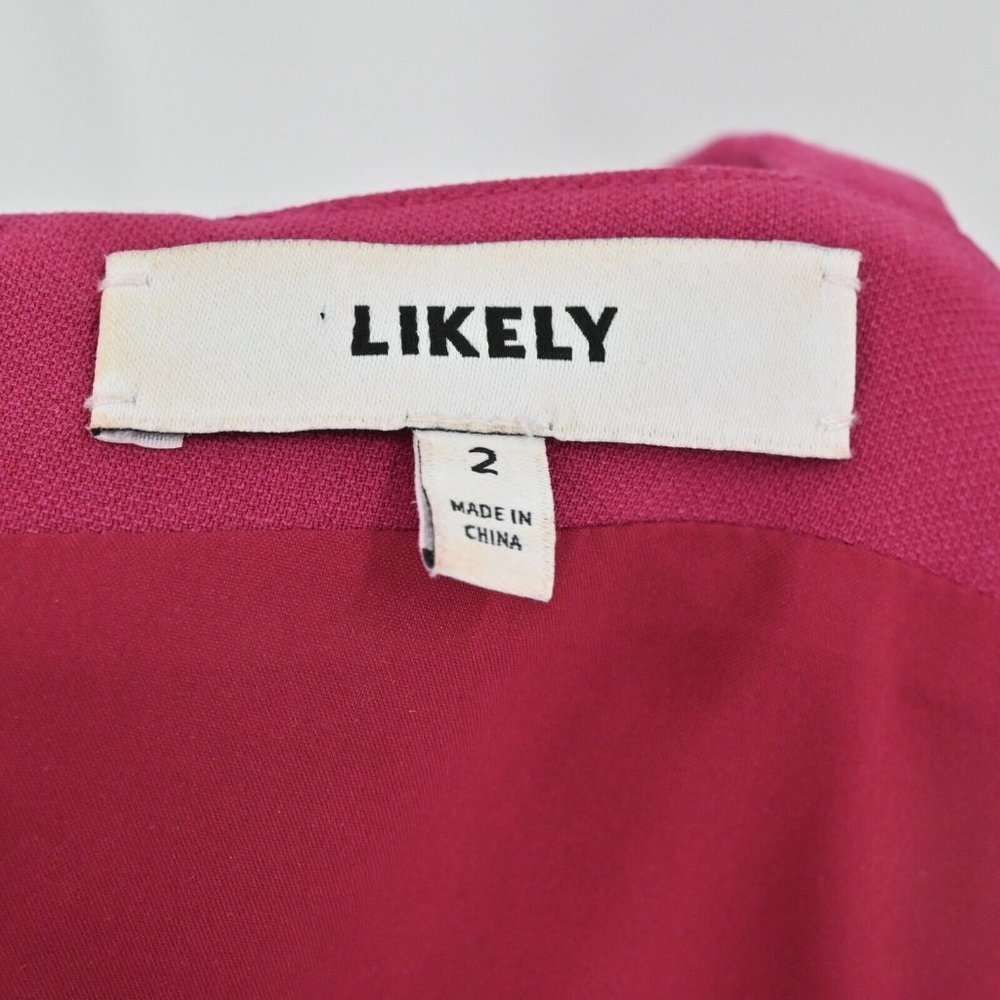 LIKELY Womens Constance Mini Dress Fuchsia Pink Bodycon Cocktail Party Size 2 - Picture 8 of 9